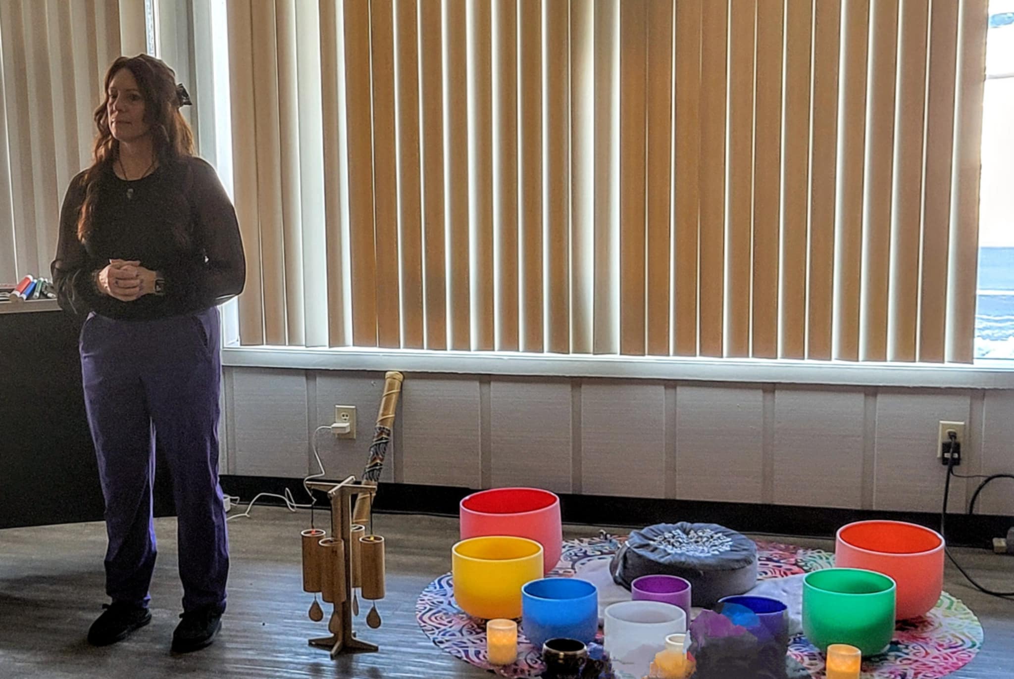 TLC with Michele Lee teaching the benefits of sound bath meditation